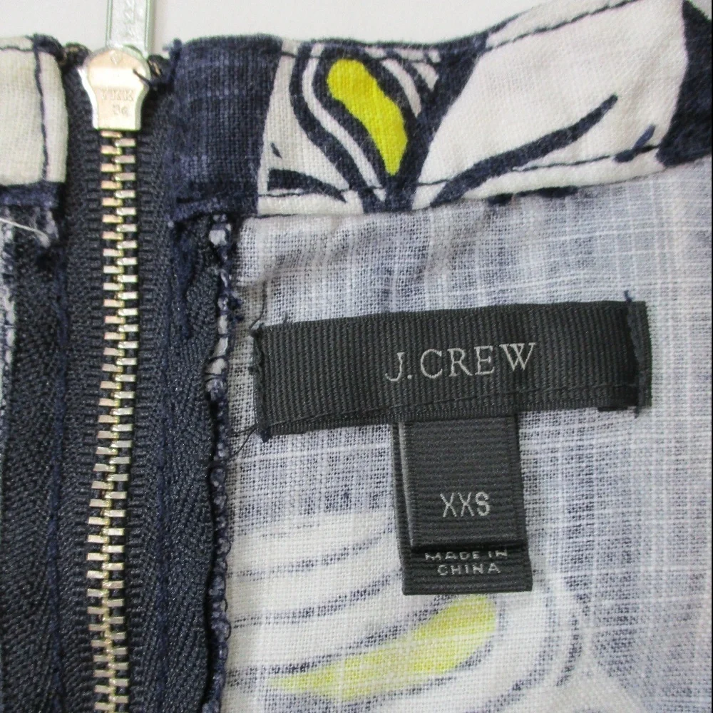 J. CREW Tropical Frond Shift Dress Size XXS - Picture 6 of 9